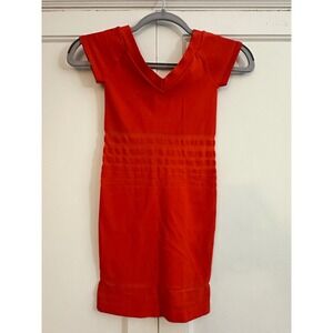 Free‎ Movement Red V Neck Ribbed Knit Bodycon Mini Dress S